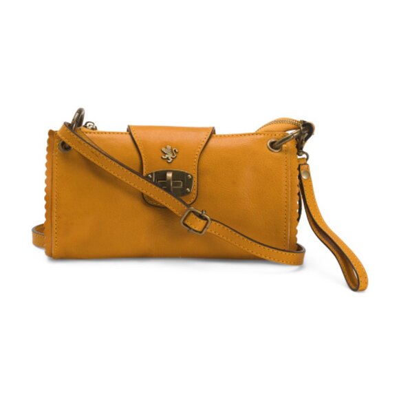 NEW PRATESI Made In Italy Leather East West Tab Crossbody - Picture 1 of 4